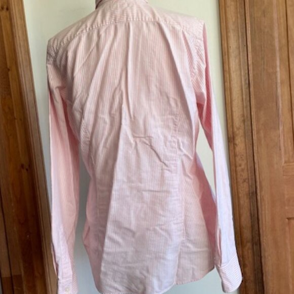 RALPH LAUREN Slim Fit Oxford Shirt Pink White Stripe 12 - Picture 9 of 16